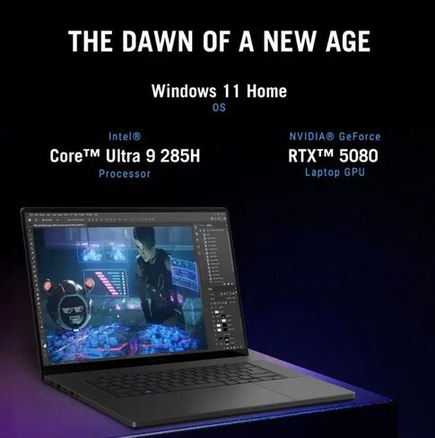 ASUS ROG Zephyrus G16 AI Gaming Laptop 16.0" ROG Nebula OLED FHD+ Display (Intel Ultra 9-285H, GeForce RTX 5080 16GB, 32GB LPDDR5X, 4TB SSD, RGB KB, Wi-Fi 7, BT 5.4, Win11Home) w/DKZ USB Port Expander in Saudi Arabia