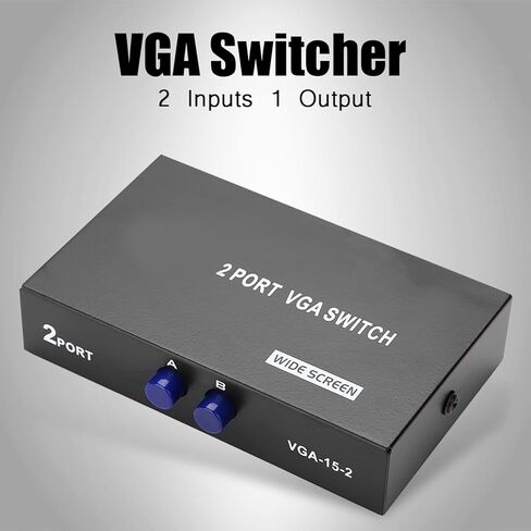 مقسم VGA يربط جهازي كمبيوتر بشاشة واحدة، التوصيل والتشغيل، لا فقدان البيانات، بيانات سريعة لـ VGA وXVGA وSVGA وUXGA والعرض in Kuwait