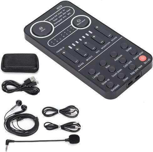 Vikye Live Voice Changer مجموعة بطاقات الصوت لتقليل الضوضاء بشكل ذكي للهاتف المحمول والكمبيوتر، خلاط بطاقة الصوت للبث المباشر (K9)، Vikyetyf41d36iz-11 in Kuwait