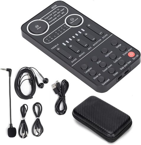 Vikye Live Voice Changer مجموعة بطاقات الصوت لتقليل الضوضاء بشكل ذكي للهاتف المحمول والكمبيوتر، خلاط بطاقة الصوت للبث المباشر (K9)، Vikyetyf41d36iz-11 in Kuwait