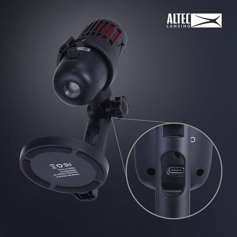Altec Lansing Studio MIC 1, Dual Pattern 24/96 USB-C Podcast Microphone with Zero Latency Monitoring, Streaming & Recording Microphone with Table Stand and Pop Filter in Saudi Arabia