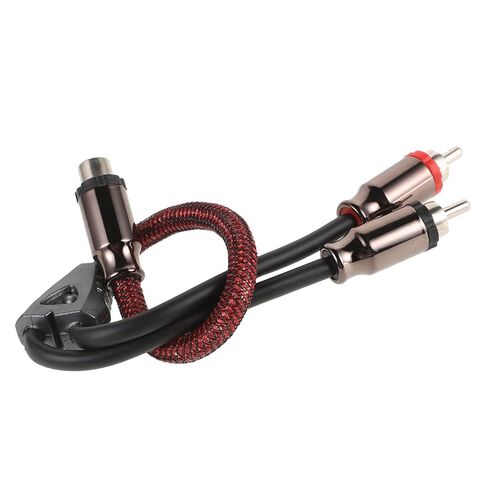 كابل مقسم Sosoport RCA من 1 أنثى إلى 2 ذكر سلك صوت للسيارة سلك مكبر صوت ستيريو سلك مضخم صوت كابل مضخم الطاقة مع كم شبكي أحمر لأنظمة صوت المركبات in Kuwait