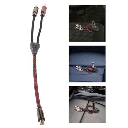 كابل مقسم Sosoport RCA من 1 أنثى إلى 2 ذكر سلك صوت للسيارة سلك مكبر صوت ستيريو سلك مضخم صوت كابل مضخم الطاقة مع كم شبكي أحمر لأنظمة صوت المركبات in Kuwait