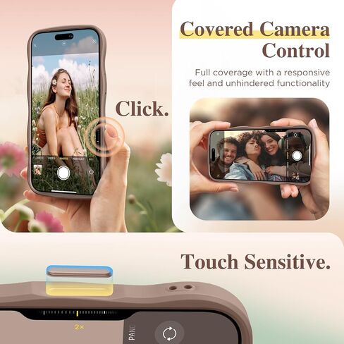GVIEWIN for iPhone 17 Pro Max Case Compatible with MagSafe [Curly Wave Edge][Full Camera Protection] Floral Translucent Shockproof Magnetic Women Phone Case for 17 Pro Max, Floratopia/Brown in Saudi Arabia