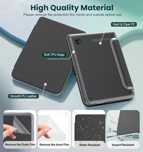 E NET-CASE Detachable Magnetic Case for 6" Kobo Clara Colour (2024) /Clara BW (2024) /2E (2022) eReader, Ultra Clear Back Scratch-Proof Light丨Easy to Detach & Attach丨Auto Sleep/Wake (Black) in Saudi Arabia