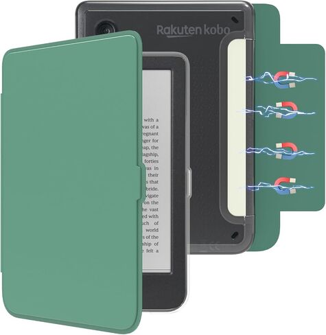 E NET-CASE Detachable Magnetic Case for 6" Kobo Clara Colour (2024) /Clara BW (2024) /2E (2022) eReader, Ultra Clear Back Scratch-Proof Light丨Easy to Detach & Attach丨Auto Sleep/Wake (Black) in Saudi Arabia