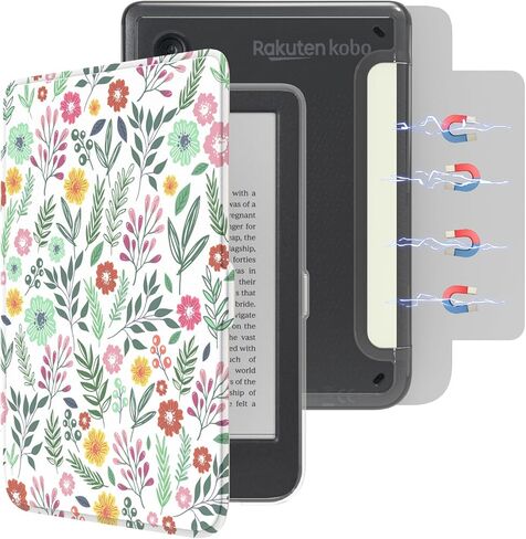 E NET-CASE Detachable Magnetic Case for 6" Kobo Clara Colour (2024) /Clara BW (2024) /2E (2022) eReader, Ultra Clear Back Scratch-Proof Light丨Easy to Detach & Attach丨Auto Sleep/Wake (Black) in Saudi Arabia