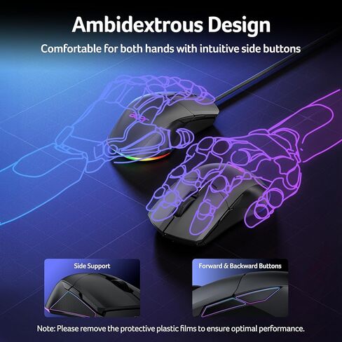 acer Wireless Gaming Mouse for Laptop, 24,000 DPI Wired Computer Gaming Mouse with 8 Programmable Buttons, Left & Right Hand, RGB Lighting Mice Gamer, Rechargeable, Long Battery Life for PC, Desktop in Saudi Arabia