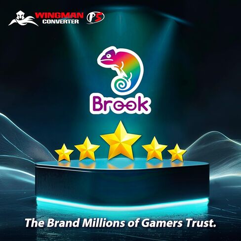 Brook Wingman P5 – P5، P4، محول وحدة تحكم ألعاب الكمبيوتر الشخصي | يدعم وحدات التحكم اللاسلكية والسلكية | استشعار الاهتزاز والحركة سداسية المحاور | Turbo وMacro وRemap عبر برنامج Converter Center in Kuwait