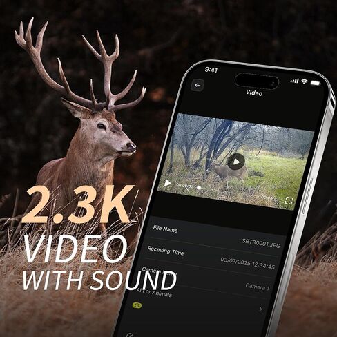 4G Cellular Trail Camera with 2.3K FHD Quality Video, 0.3s Trigger, AI Identification, IP66 Waterproof, No Glow Night Vision, for Hunting, Deer Camera in Saudi Arabia