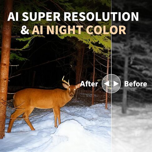 4G Cellular Trail Camera with 2.3K FHD Quality Video, 0.3s Trigger, AI Identification, IP66 Waterproof, No Glow Night Vision, for Hunting, Deer Camera in Saudi Arabia