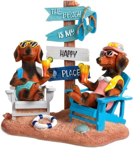 Beach Chair Resin Figurine 7x7 Inch Nautical Summer Decor with Adirondack Chairs and Sign Blue Beach House Tabletop Decoration for End Table Mantle or Housewarming Gift(Coastal) in Saudi Arabia