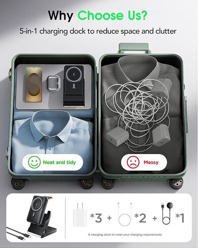 محطة شحن قابلة للطي لهاتف سامسونج، شاحن لاسلكي مغناطيسي 5 في 1 بقدرة 10000 مللي أمبير في الساعة وبنك طاقة محمول قابل للفصل متوافق مع هاتف Galaxy S25 Edge/Z Fold/Flip 7/S25/S24/S23، Galaxy Watch8، Bud in Kuwait