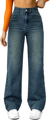 Straight Leg Jeans for Women A-Blue in Kuwait