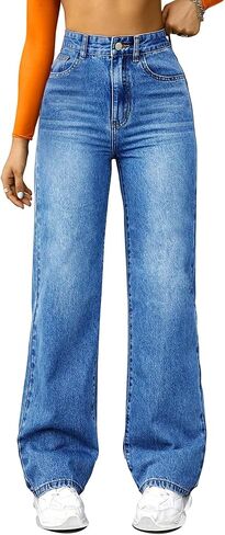 Straight Leg Jeans for Women A-Blue in Kuwait