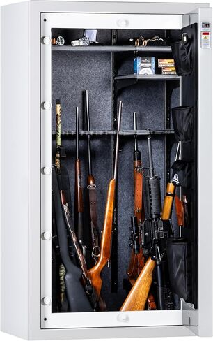 Kodiak Home Gun Safe للبنادق والمسدسات | KGX5933W من Rhino Metals مع نظام أمان SafeX الجديد | 41 بندقية طويلة و6 مسدسات | 60 دقيقة للحماية من الحرائق | لمسة نهائية بيضاء لامعة | 536 رطلا in Saudi Arabia