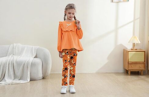 AMCLOS مجموعة ملابس الفتيات 3-8 سنوات ملابس الأطفال، رائعتين لطيف كشكش Bowknot كم طويل بلايز + السراويل الطويلة الأزهار الخريف in Kuwait