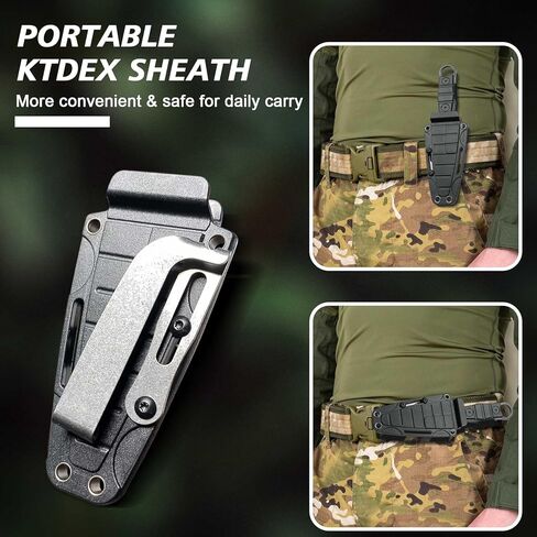 Small Fixed Blade Knife with Sheath and Pocket Clip - 6.7" Camping Hiking Survival Knives Outdoor EDC Tools, Gifts for Men, Dads, Him in Saudi Arabia