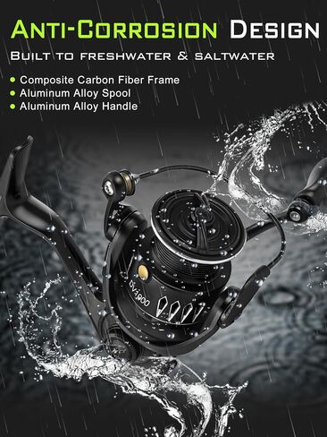 Jenseits Lightweight Spinning Fishing Reel, Sealed Carbon Fiber Up To 20 LB Max Drag, 5+1BB for Saltwater&Freshwater, 5.2:1 Gear Ratio,CNC Aluminum Spool,1000 Perfect for Ice Fishing, 2000-5000 Series in Saudi Arabia