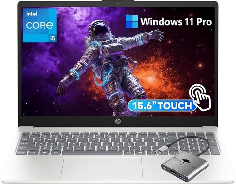 كمبيوتر محمول HP بشاشة لمس 15.6 بوصة FHD، Intel Core i5-1334U (حتى 4.6 جيجا هرتز) 32 جيجا رام 1 تيرابايت SSD، Windows 11 Pro WiFi6 Windows AI Microsoft Copilot مع ملحق GM لطلاب الأعمال والكليات in Kuwait