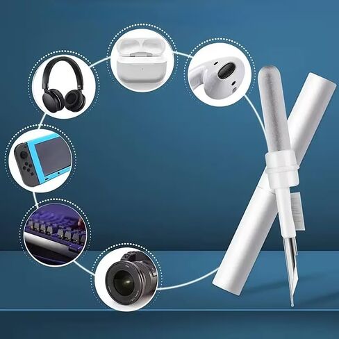 Electronic Cleaning Pen for Earbuds & Keyboards - Portable Precision Cleaning Kit for Earphone, Airpod, Laptop, Tablet, Phone, Computer, Switch & Camera Lens (White) in Saudi Arabia