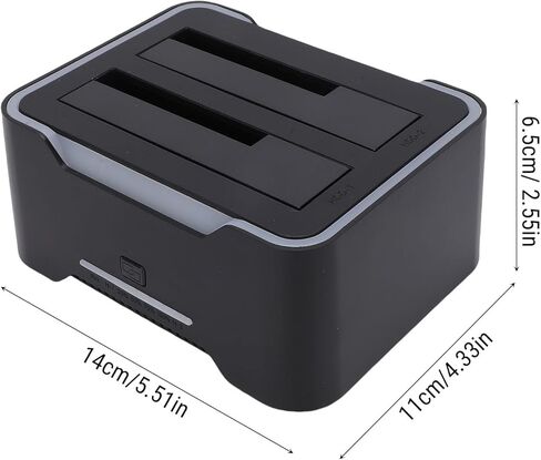 Dual Bay Hard Drive Docking Station, USB 3.0 External HDD SSD Dock with RGB Light Breathing Effect and Offline Cloning, for 2.5in 3.5in HDD SSD (US Plug) in Saudi Arabia