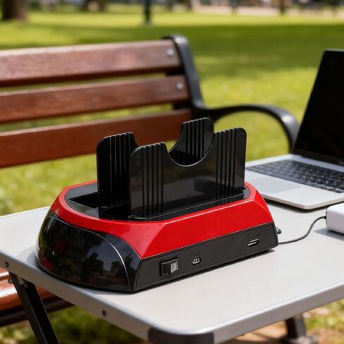 محطة إرساء القرص الصلب، محطة إرساء محرك الأقراص الصلبة الخارجية USB 3.0 ذات خليج مزدوج مع نسخة احتياطية بلمسة واحدة، قارئ قرص عالمي لبطاقة ذاكرة IDE SATA HDD SSD مقاس 2.5 3.5 بوصة (قابس أمريكي) in Kuwait