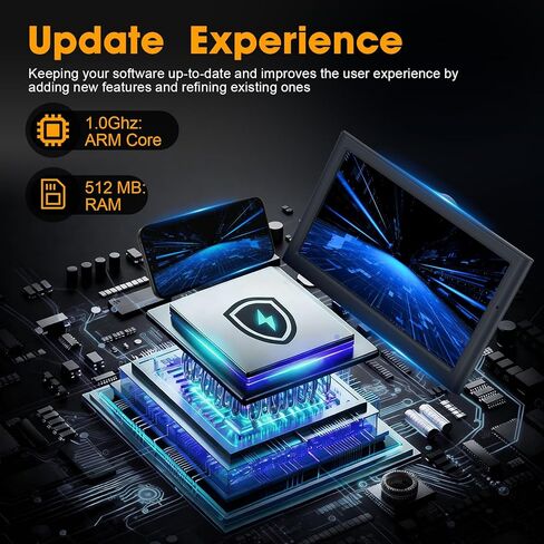 7'' Wireless CarPlay Screen for Car, Portable Apple Car Play & Android Auto, Car Stereo HD Touchscreen, 5.8G WiFi, Voice Control, GPS Navigation, Siri & Mirror Link, for All Vehicles in Kuwait