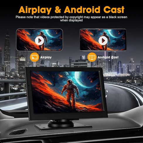 7'' Wireless CarPlay Screen for Car, Portable Apple Car Play & Android Auto, Car Stereo HD Touchscreen, 5.8G WiFi, Voice Control, GPS Navigation, Siri & Mirror Link, for All Vehicles in Kuwait