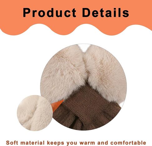 Womens Winter Fluffy-Plush-Scarf - Soft Collar Fur Scarfs Neck Warmer for Cold Weather in Saudi Arabia