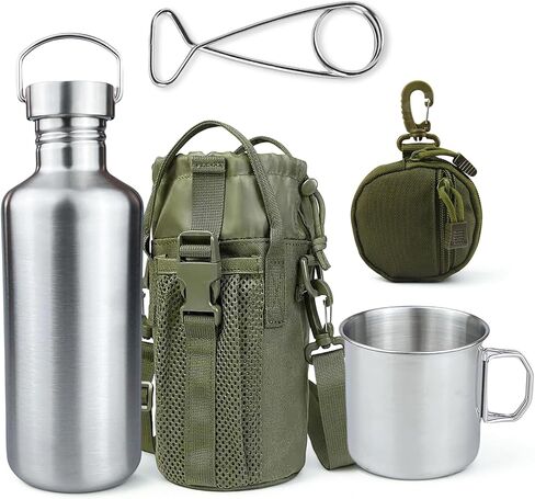 42oz single wall stainless steel water bottle with Nesting Cup & Carry Bag in Saudi Arabia