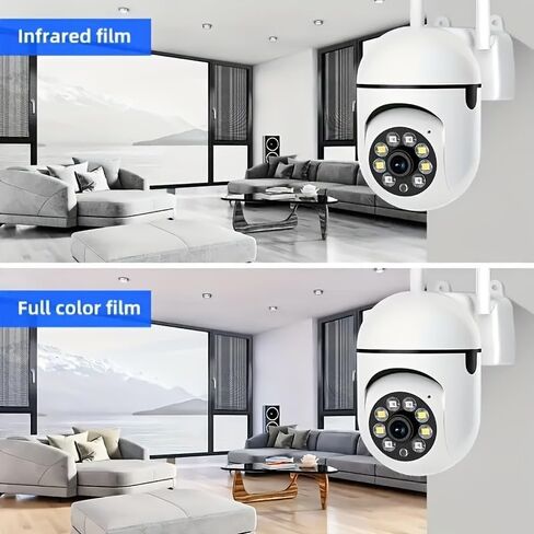 1 قطعة كاميرا مراقبة WiFi 360 درجة | تجربة الرؤية الليلية الملونة والتتبع التلقائي | كاميرا داخلية/خارجية بدقة 1080 بكسل كاملة الوضوح مع خاصية اكتشاف الحركة وصوت ثنائي الاتجاه in Saudi Arabia