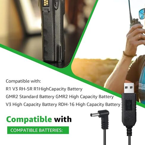 USB Charger Cable Compatible with Rugged Radios V3 R1 GMR2 GMR2-PLUS & RH5R - 3.3Ft Charging Cord for Handheld Radio & High Capacity Batteries in Saudi Arabia