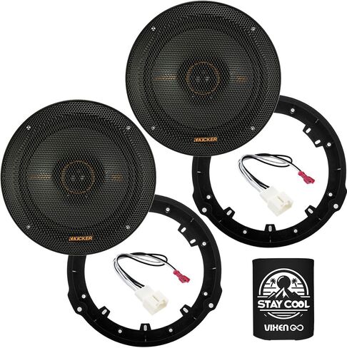 مكبرات صوت KICKER مقاس 6.5 بوصة لسيارة Ford Transit 150/250/350 2015-2024 - زوج من سلسلة KS مع محولات وحزام، مكبر صوت محوري 6 1/2 للباب الأمامي KSC6504، 51KSC6504 in Kuwait