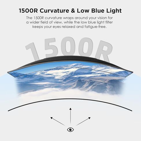 49 Inch Ultrawide Curved Gaming Monitor, 5K Display Dual QHD 5120x1440, 165Hz 1ms, 1500R VA Large Curved Monitor for Mac & Work, with FreeSync G-Sync Compatible, HDMI/DP Ports, Blue Light Filter, VESA in Saudi Arabia