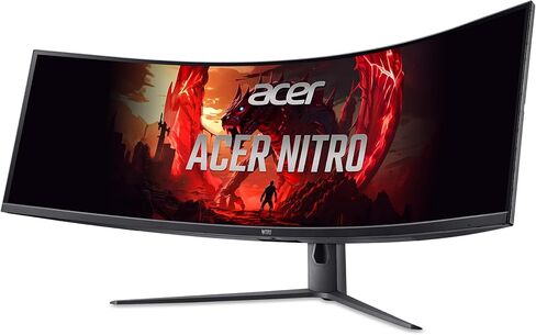 شاشة ألعاب Acer Nitro مقاس 49 بوصة | UltraWide DQHD 5120 x 1440 | 1000R 32:9 منحنية | AMD FreeSync | معدل تحديث يصل إلى 120 هرتز | 3 مللي ثانية (G إلى G) | 1 × منفذ عرض 1.4 و2 × منافذ HDMI 2.0 | EI491CUR J0biiphx in Saudi Arabia