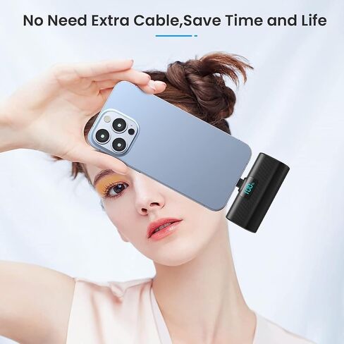 شاحن محمول صغير لهاتف iPhone 17/16، بنك طاقة PD USB C بقدرة 5500 مللي أمبير في الساعة، حزمة بطارية لشاحن الهاتف بجيب السفر لسلسلة iPhone 17/17 Pro Max/16/16 Pro/15، وSamsung Galaxy Android وما إلى ذلك in Kuwait