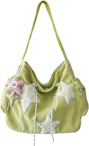 Cute Tote Bag Women Corduroy Tote Bag Aesthetic Messenger Bag Cute Shoulder Bag Y2K Hobo Bag in Kuwait