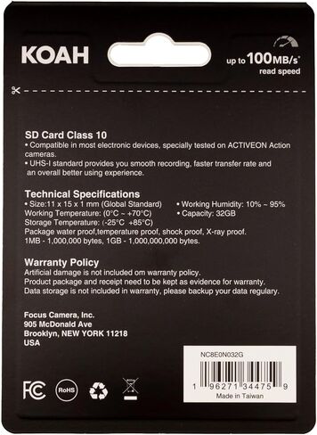 Koah Ultimate 32GB SDHC Memory Card Class10 U3 V30 UHS-I (10-Pack) Bundle with Card Reader (11 Items) in Saudi Arabia