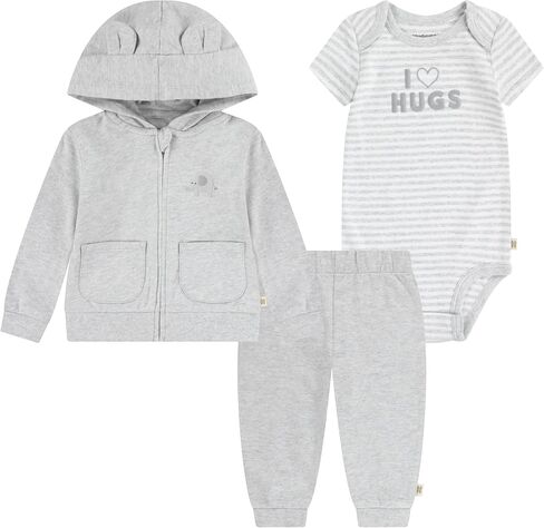 HUGGIES unisex-baby Bodysuit, Hoodie and Pants 3-piece Outfit Set in Saudi Arabia