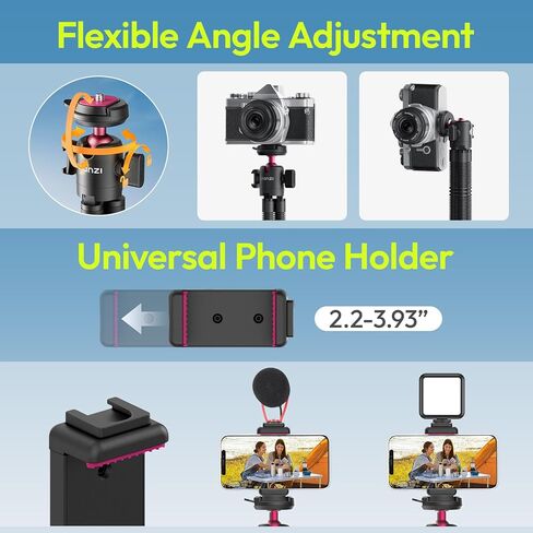 ULANZI MT-91 حامل ثلاثي الأخطبوط المرن للهاتف، GoPro والكاميرا، حامل ثلاثي صغير 3 في 1 مع جهاز تحكم عن بعد بلوتوث، CKA سريع التحرير مع برغي 1/4، محول GoPro، 360 قابل للتعديل لمدونات الفيديو، صور شخصية، تسجيل الفيديو in Saudi Arabia