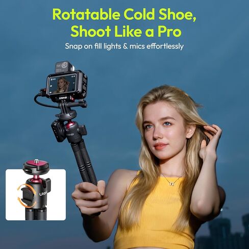 ULANZI MT-91 حامل ثلاثي الأخطبوط المرن للهاتف، GoPro والكاميرا، حامل ثلاثي صغير 3 في 1 مع جهاز تحكم عن بعد بلوتوث، CKA سريع التحرير مع برغي 1/4، محول GoPro، 360 قابل للتعديل لمدونات الفيديو، صور شخصية، تسجيل الفيديو in Saudi Arabia