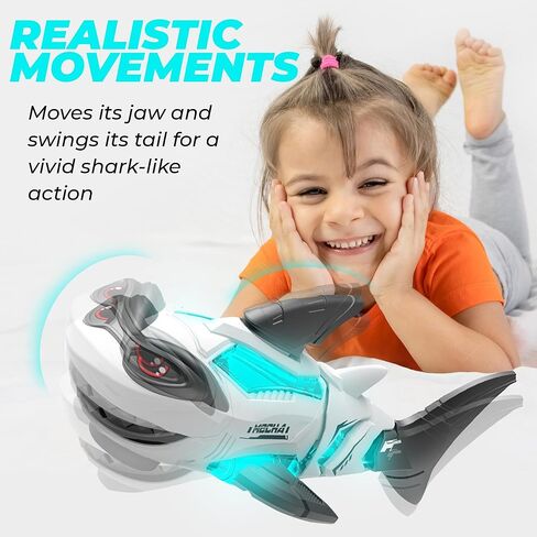 Shark Toy Interactive Crawling Shark Toys with Music and Lights, Auto-Direction Change Crawling Walking Toy Gift for Infants Toddlers 3 4 5 Year Old, Boy Girl Birthday in Saudi Arabia