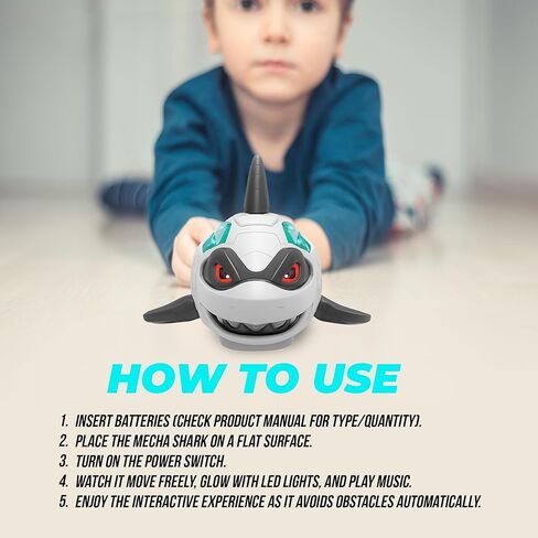 Shark Toy Interactive Crawling Shark Toys with Music and Lights, Auto-Direction Change Crawling Walking Toy Gift for Infants Toddlers 3 4 5 Year Old, Boy Girl Birthday in Saudi Arabia