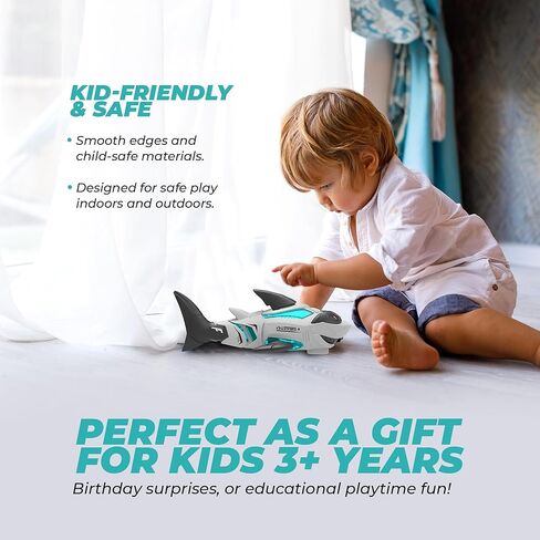 Shark Toy Interactive Crawling Shark Toys with Music and Lights, Auto-Direction Change Crawling Walking Toy Gift for Infants Toddlers 3 4 5 Year Old, Boy Girl Birthday in Saudi Arabia