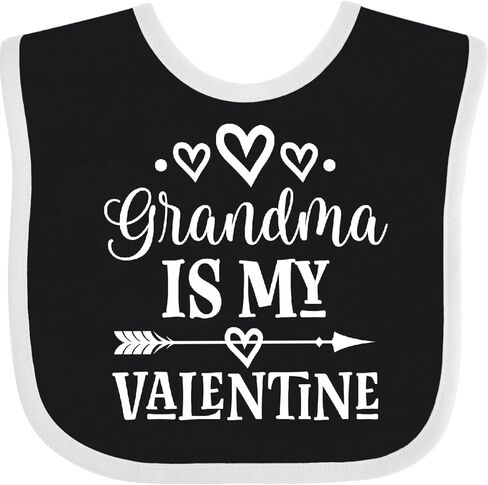 inktastic Grandma Is My Valentine Baby Bib in Saudi Arabia
