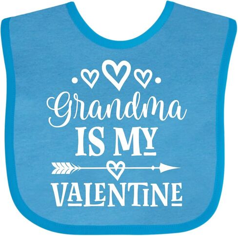inktastic Grandma Is My Valentine Baby Bib in Saudi Arabia