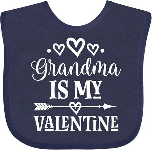 inktastic Grandma Is My Valentine Baby Bib in Saudi Arabia