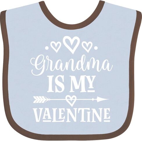 inktastic Grandma Is My Valentine Baby Bib in Saudi Arabia