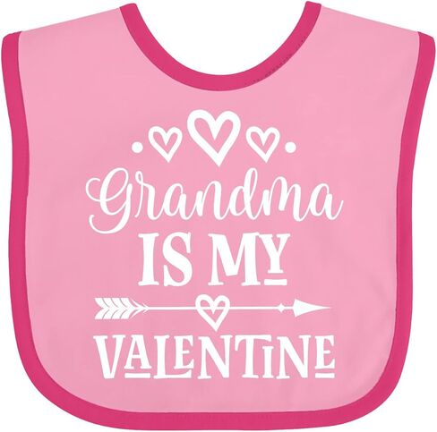 inktastic Grandma Is My Valentine Baby Bib in Saudi Arabia